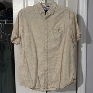 Light tan casual short sleeve button down